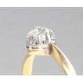 vechi inel solitaire, diamant natural 0.48 ct. Franta cca. 1900